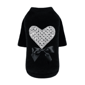 Oh my Heart Dog Sweater (Color: Black, size: XXS)